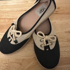 UGG Women's Black and Tan Loafers